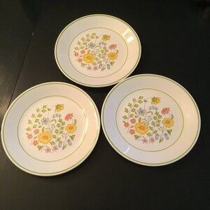 Vintage Corelle Spring Meadows Wildflowers Salad Plates Made In USA